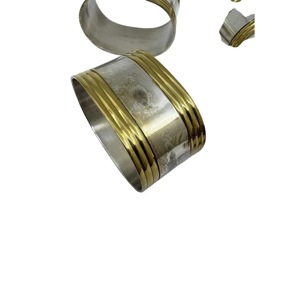 Napkin Rings Gold & Silver colored napkin rings modern set of 8‎